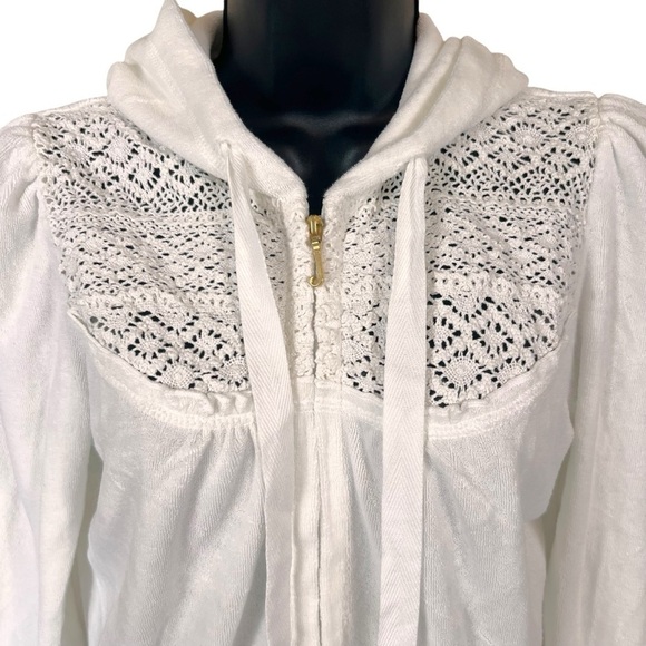 Y2K JUICY COUTURE WHITE CROCHET TERRY Crop Pant TRACK SUIT SET - Picture 3 of 16